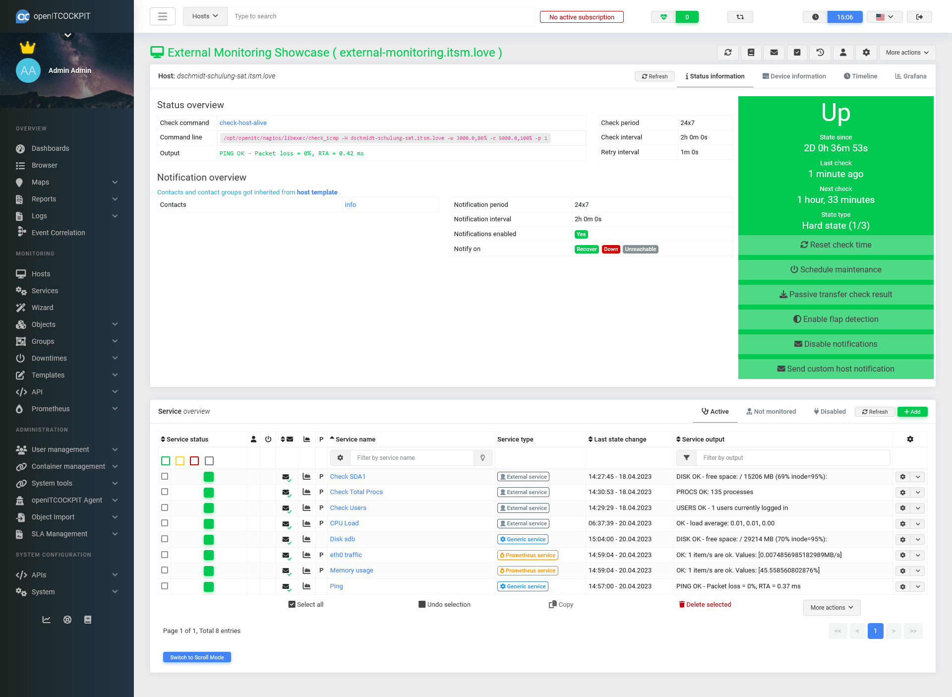 openITCOCKPIT consolidates the status of external monitoring systems into once place